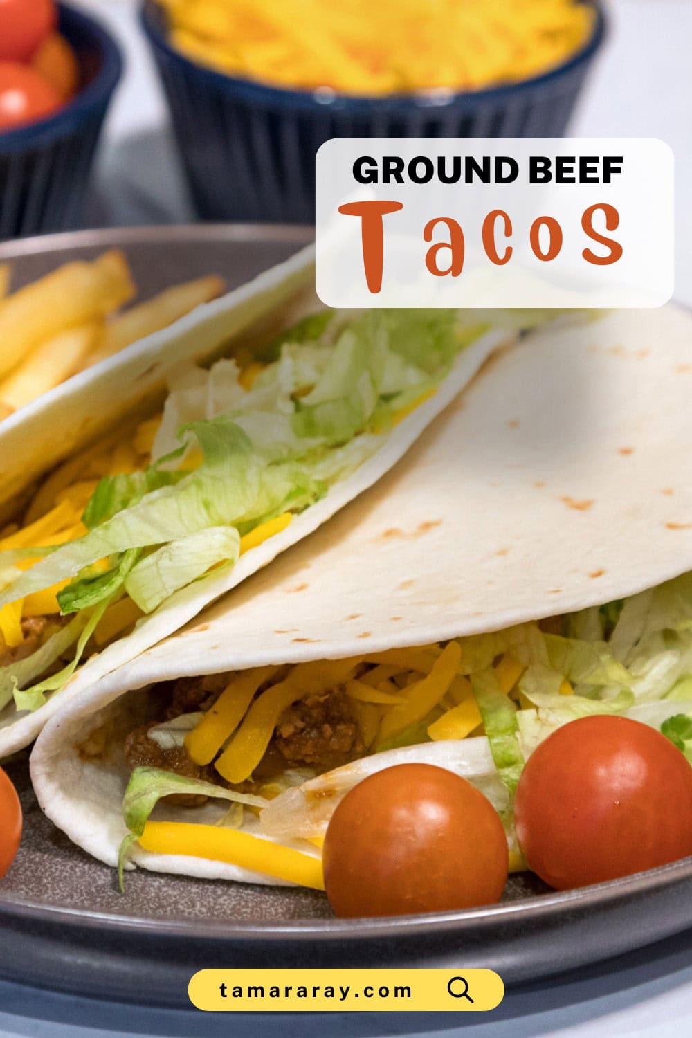 Ground beef tacos with salsa.