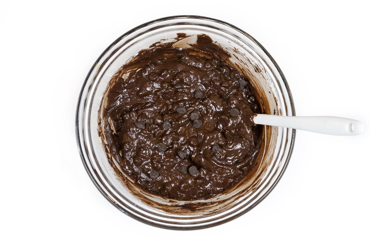 Add the chocolate chips to the avocado mixture.
