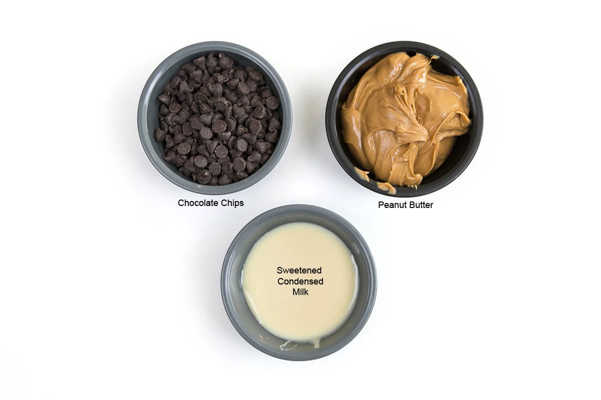 Ingredients for peanut butter fudge.
