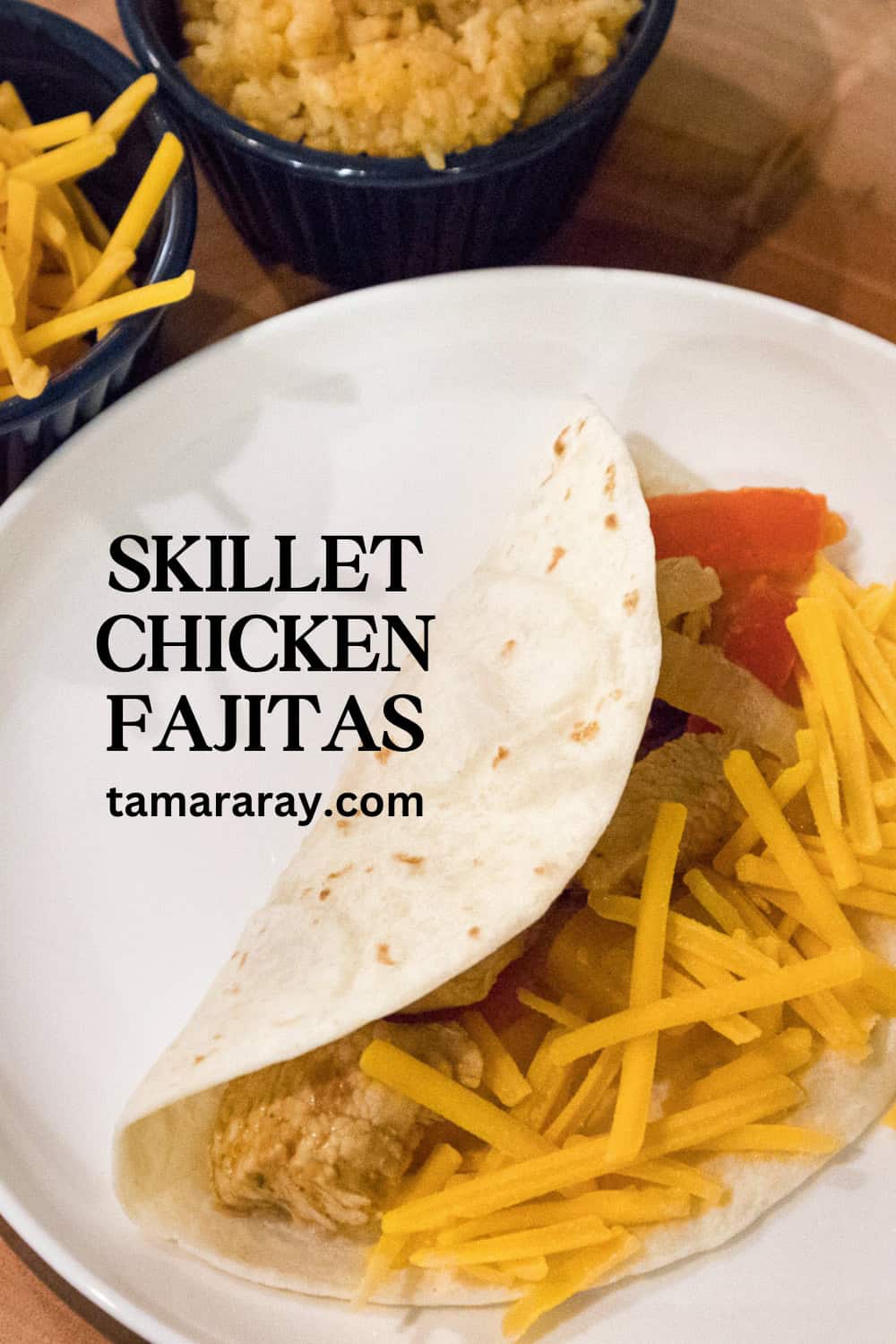 Chicken fajita on a plate.
