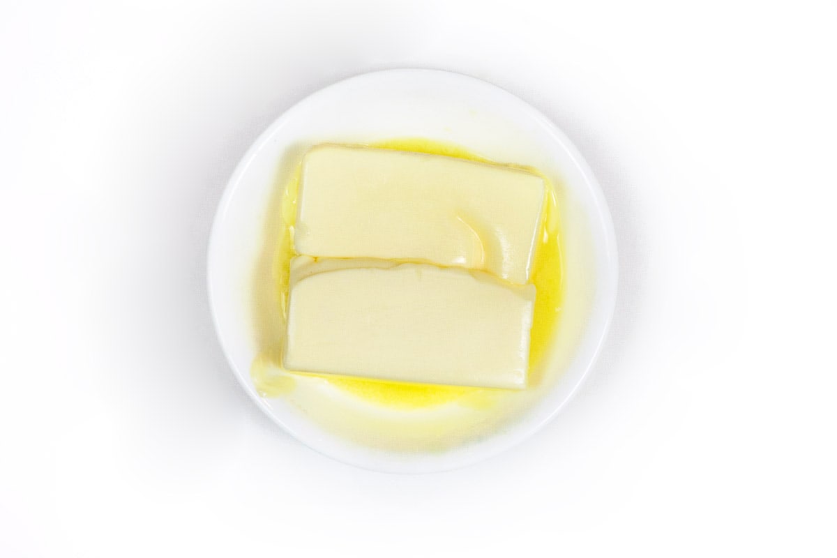 Softened butter in a bowl.