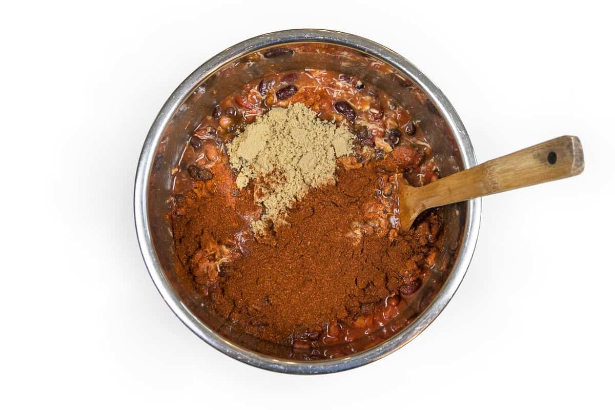 Add the seasonings to the Instant Pot.