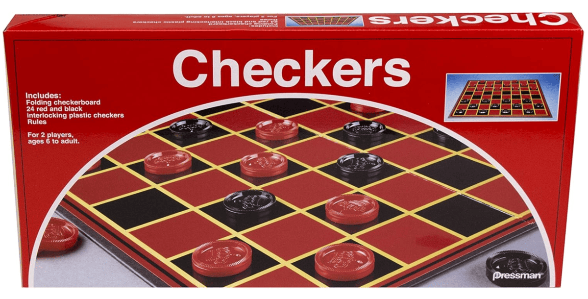 Checkers board game.