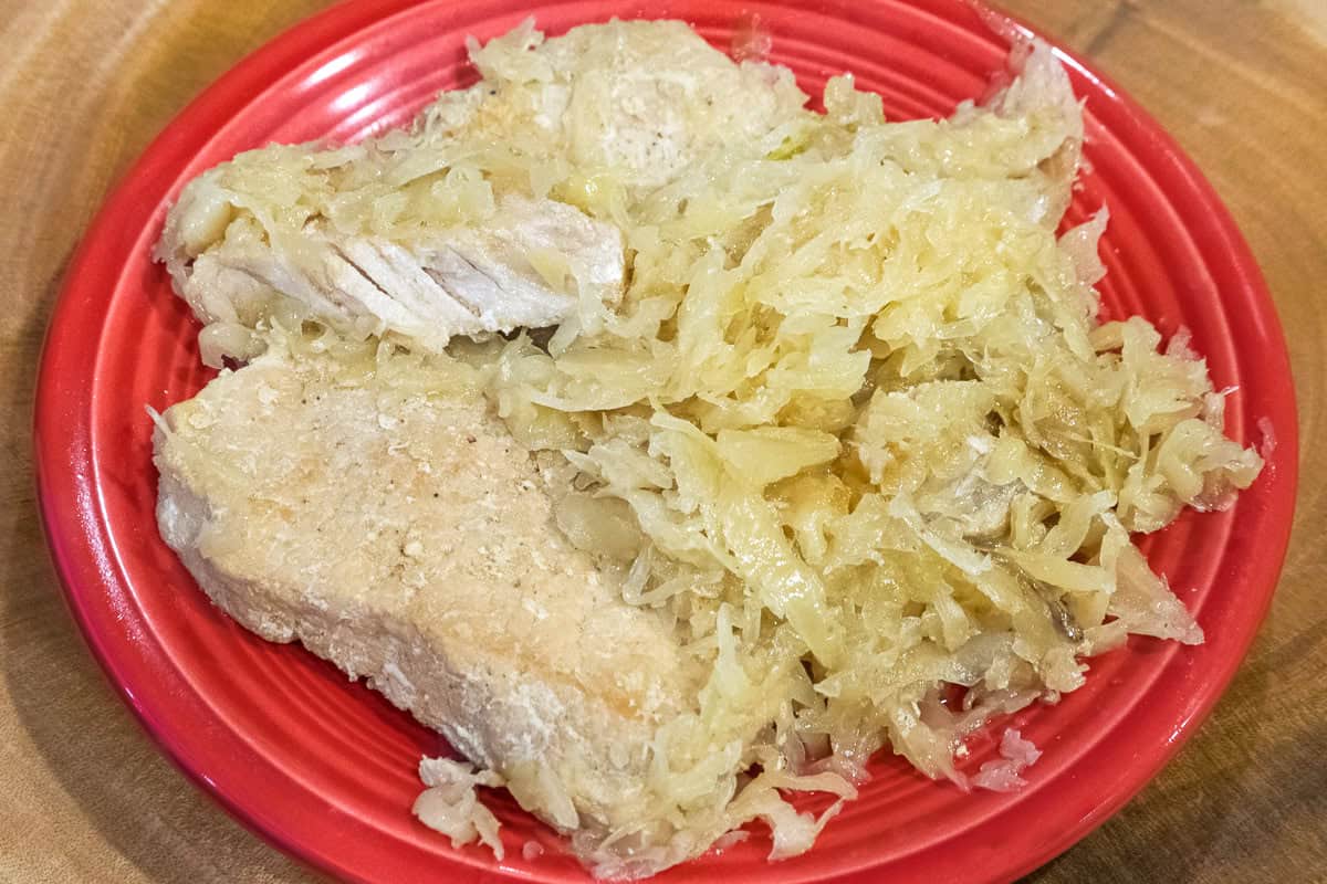 Fried Pork Chops and sauerkraut