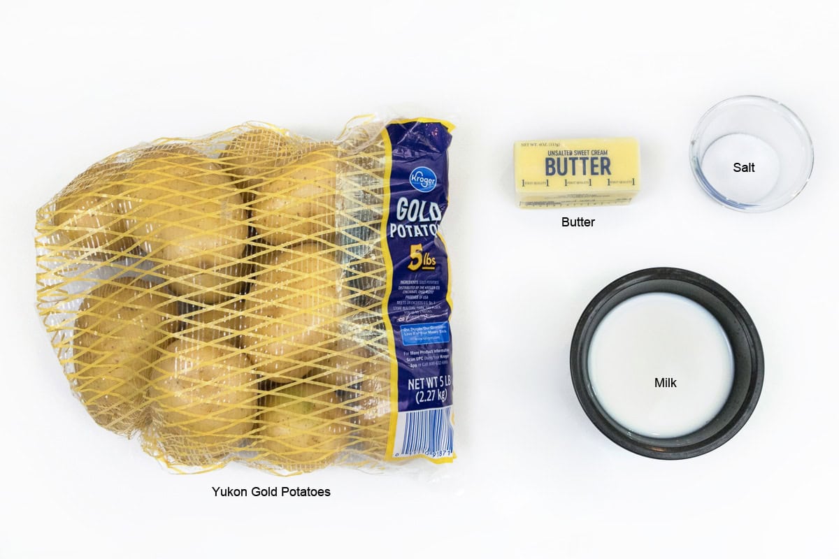 Ingredients for Yukon Gold Mashed Potatoes Recipe