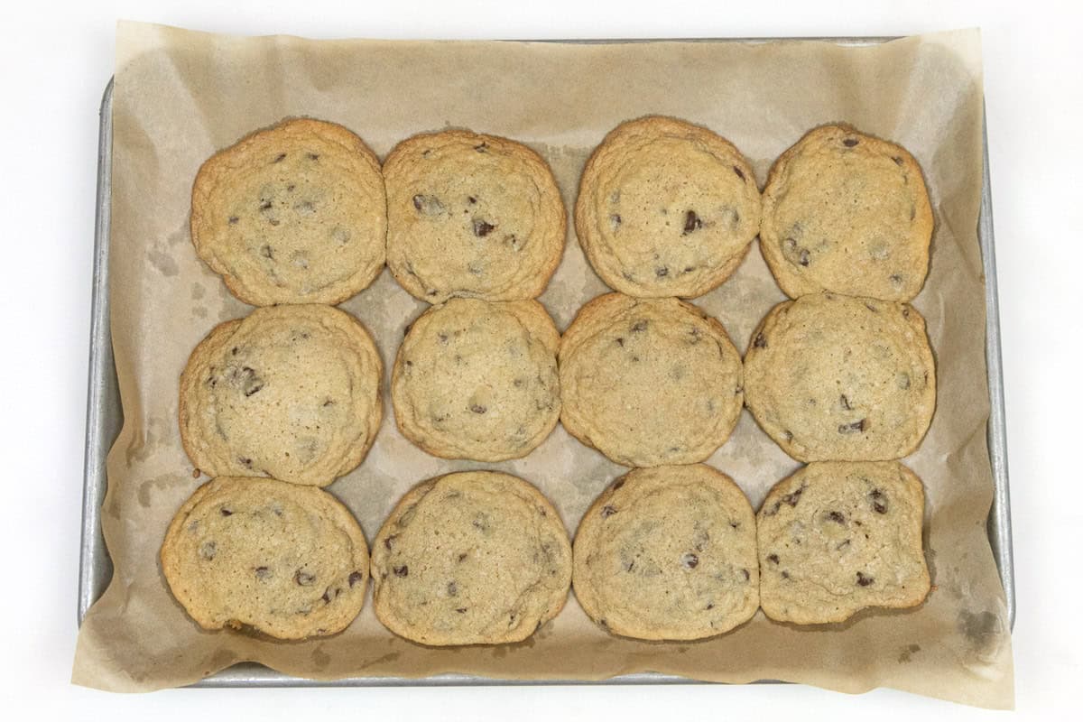 Cookies out of the oven.