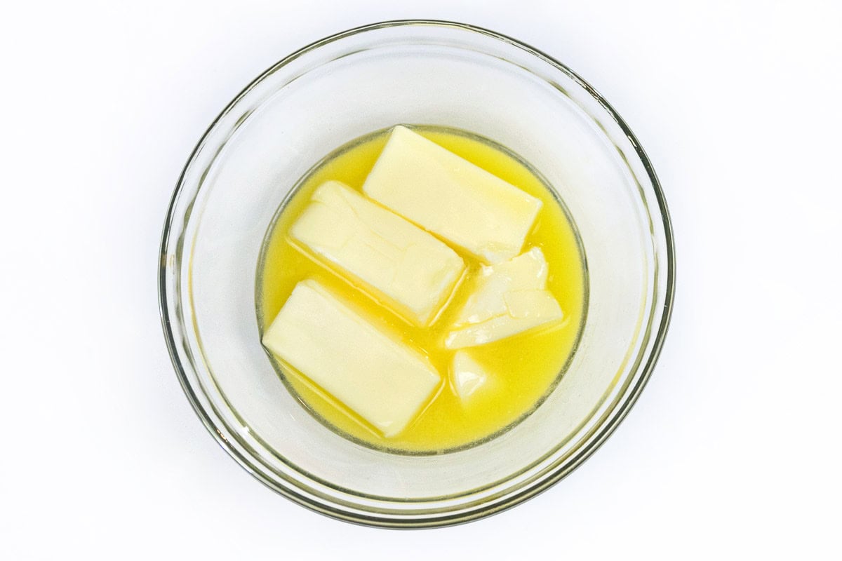 Softened butter in a bowl.