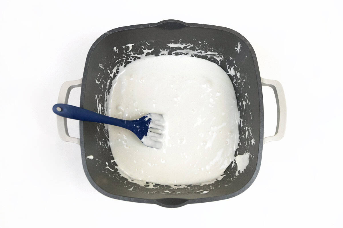 Melted butter and marshmallow mixture.