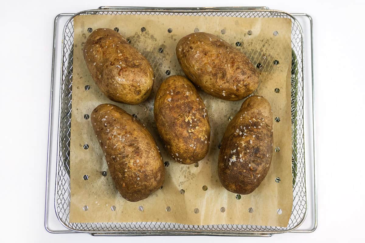 Flip the potatoes over halfway through the cooking process.