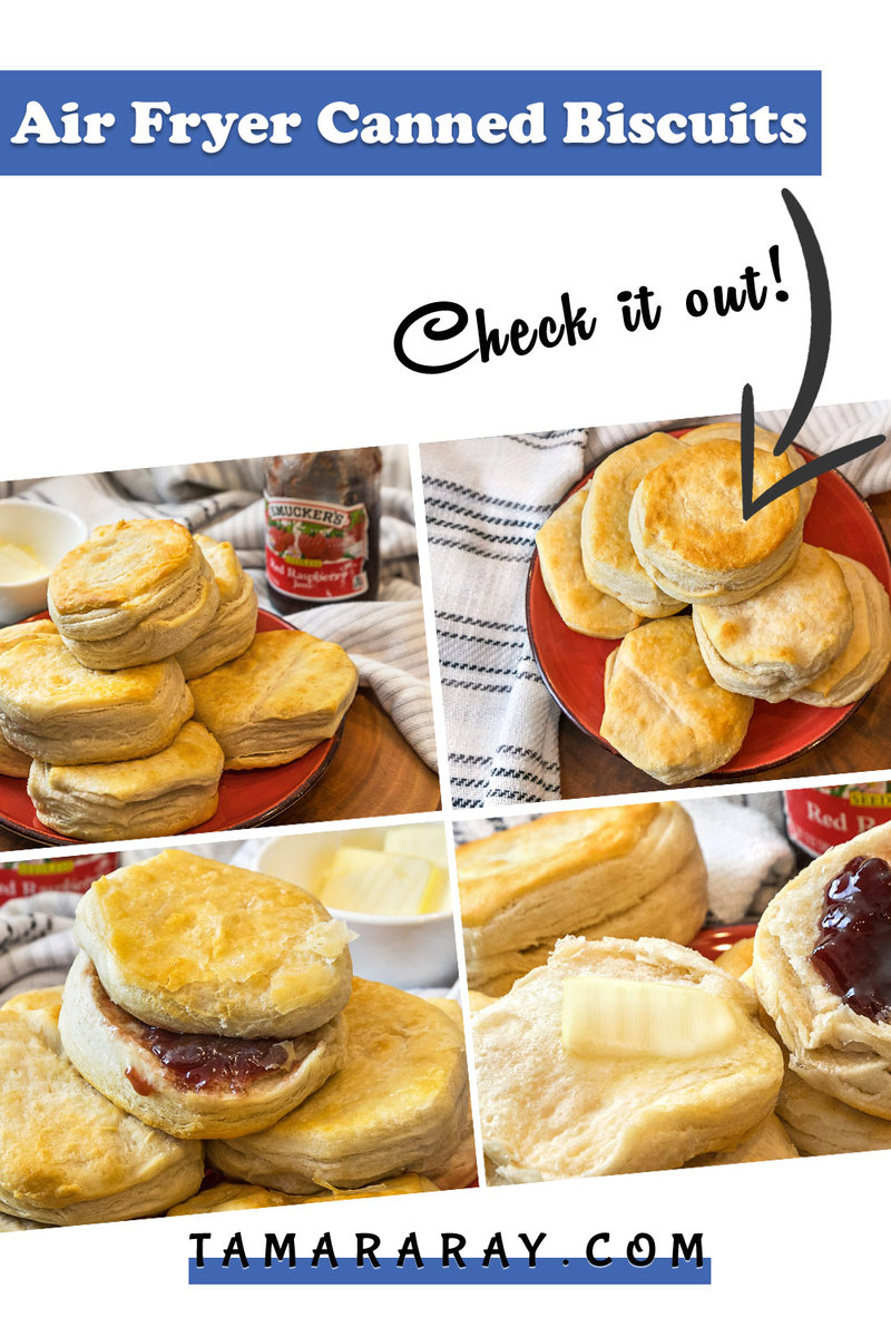 Cooked air fryer biscuits on a plate.
