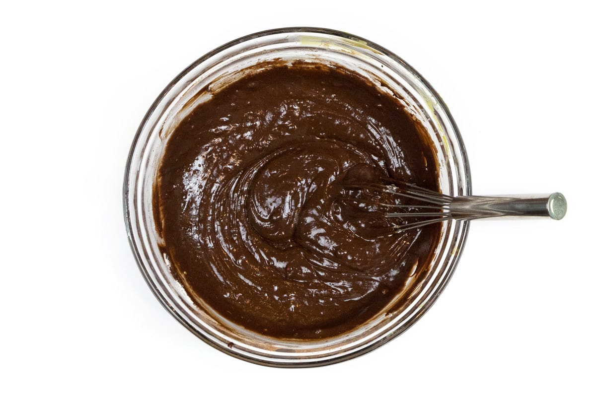 Stir the flour mixture together with the mashed avocado mixture.until well blended.
