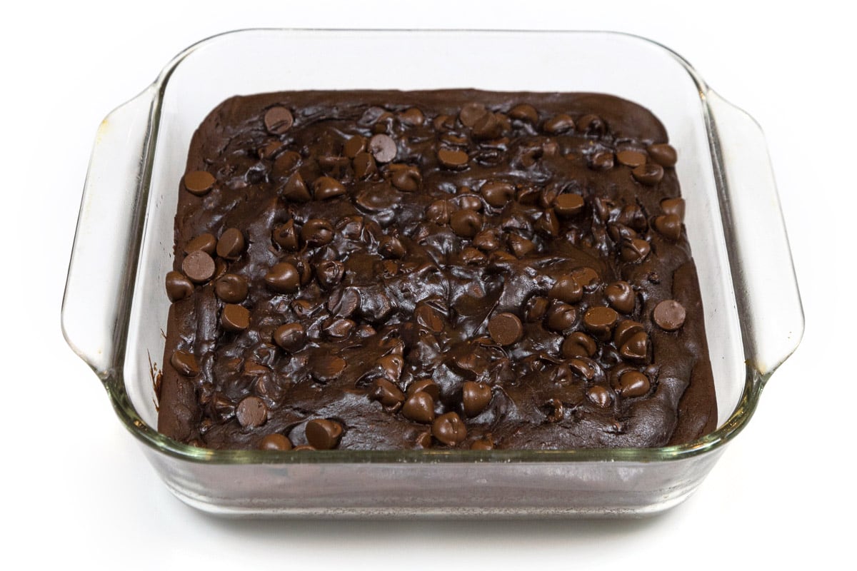Fudgy avocado brownies.