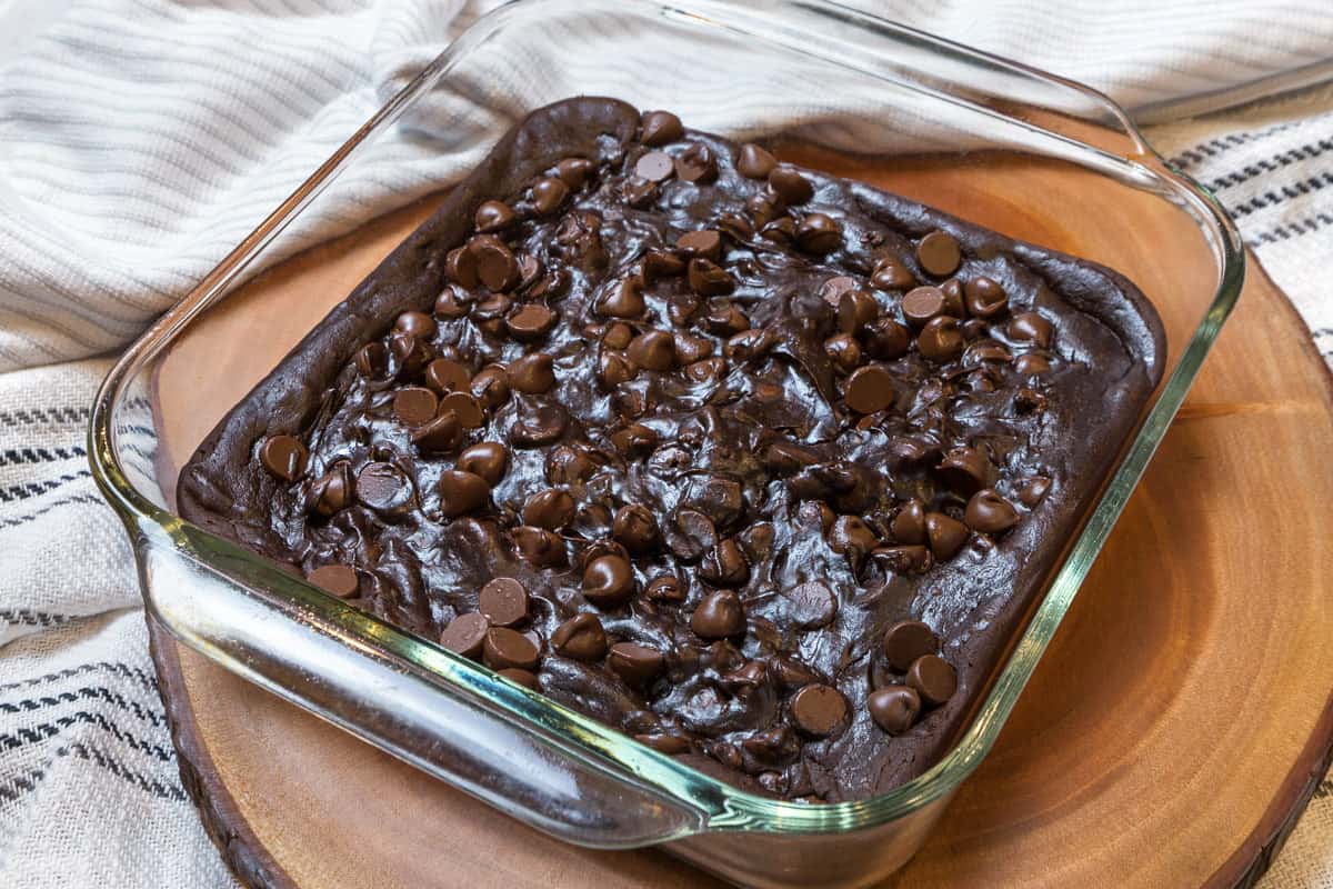 Fudgy avocado brownies.
