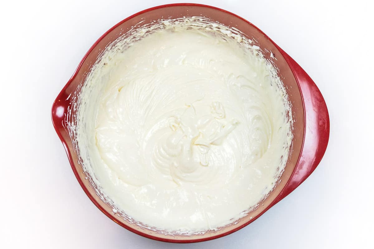 Mix the cheesecake pudding and the cream cheese mixture until smooth.