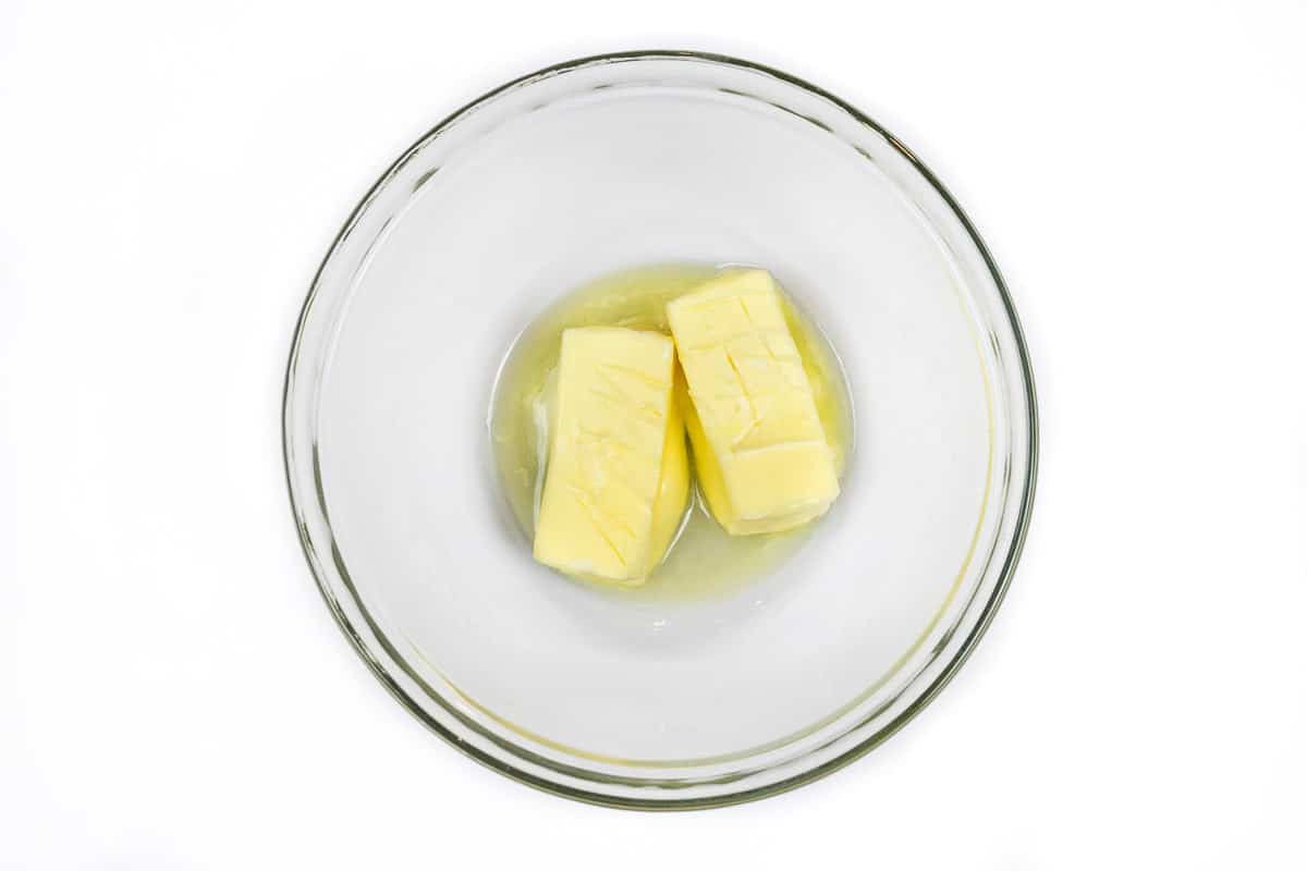 Softened butter in a bowl.
