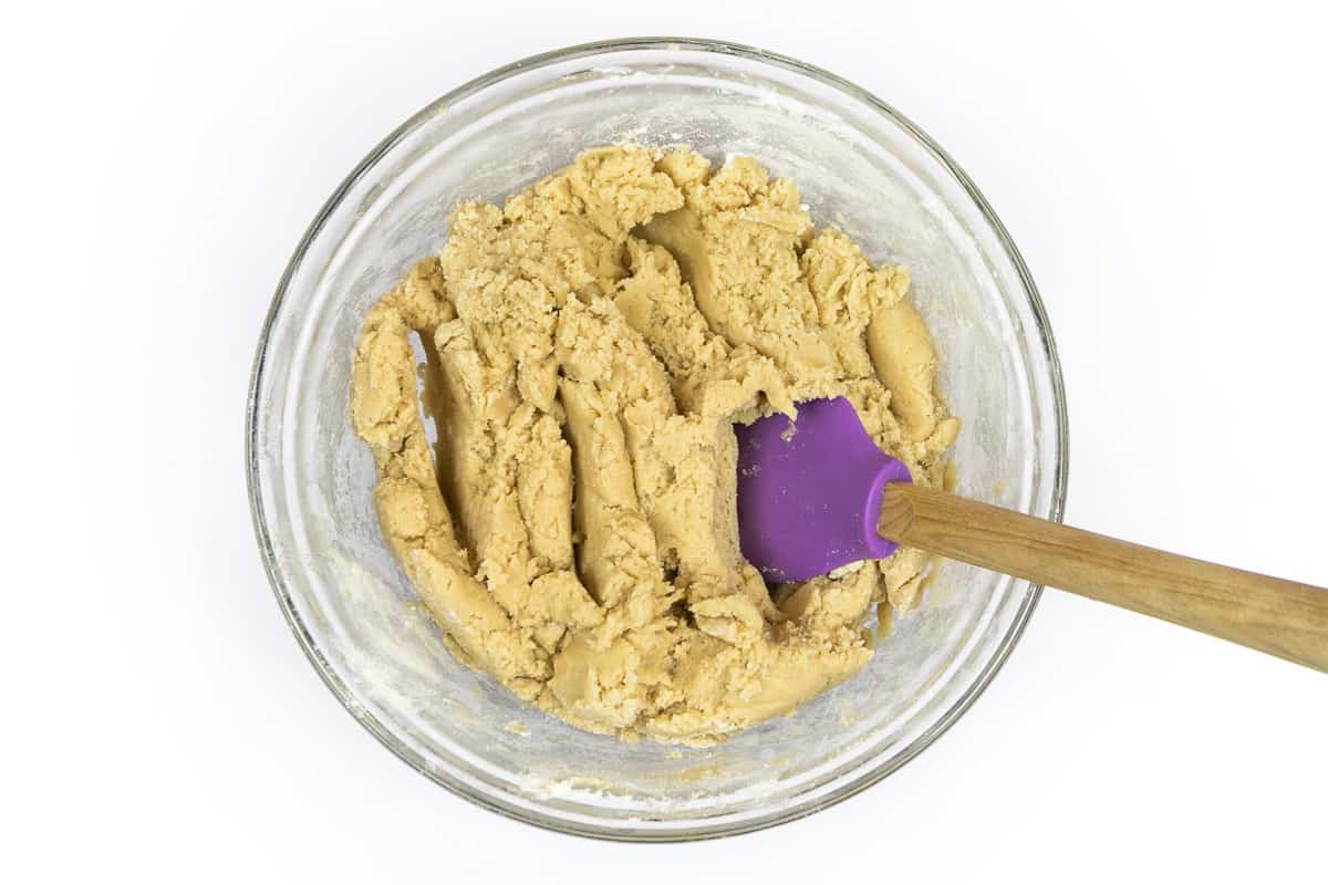 Cookie dough in a bowl.