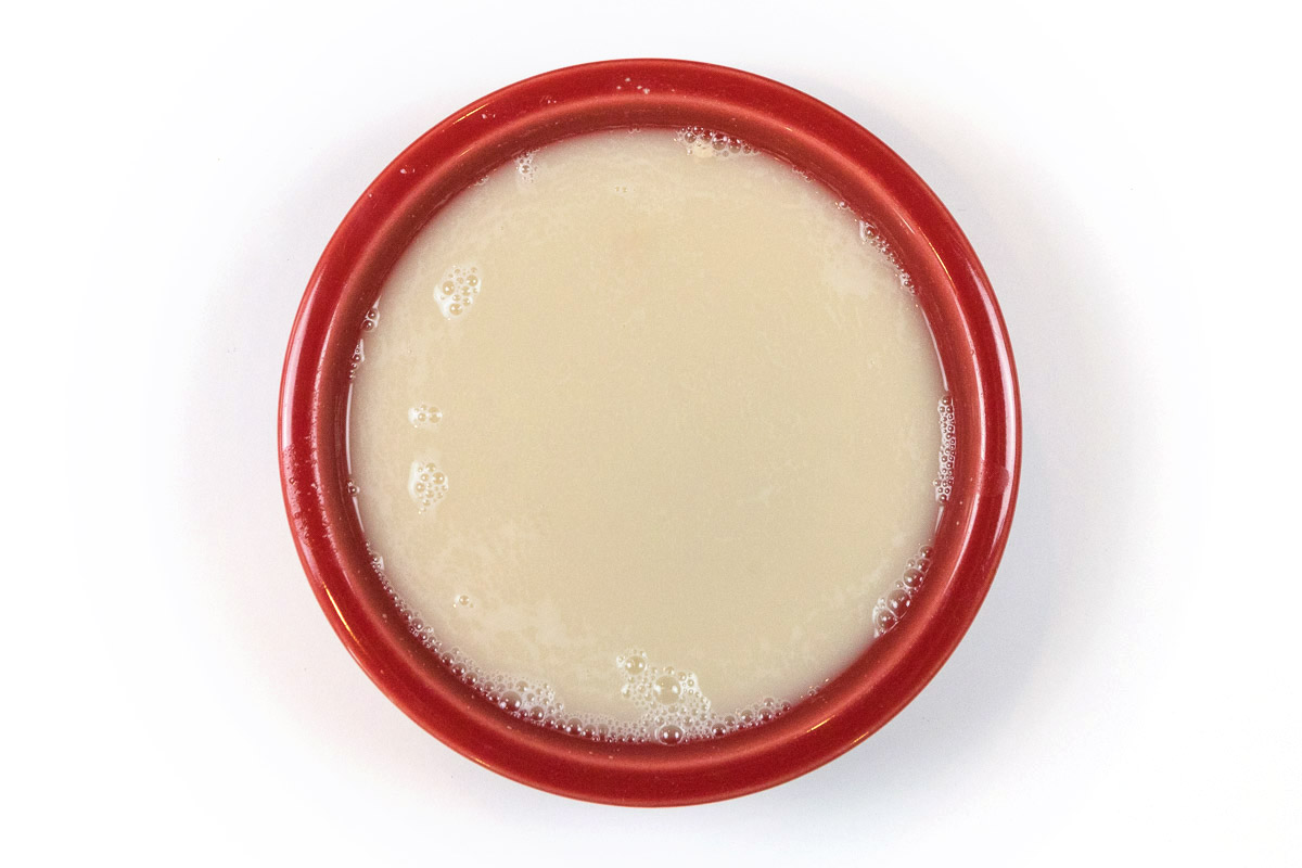 Yeast mixed with very warm water.