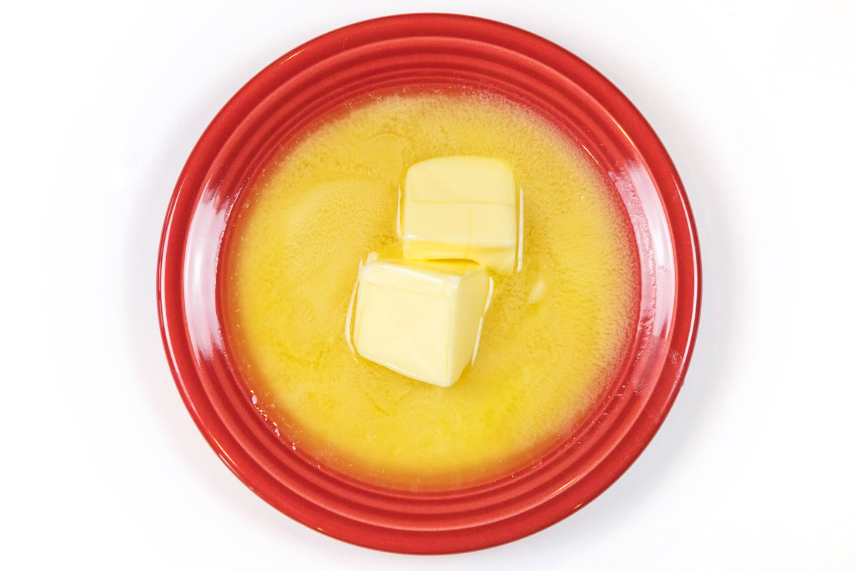 Soft butter in a bowl.