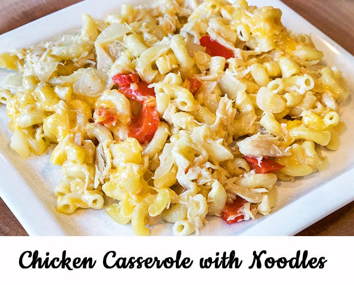 Chicken Casserole with Noodles on a plate.