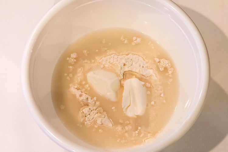 Mix the flour, salt, shortening, and cold water.