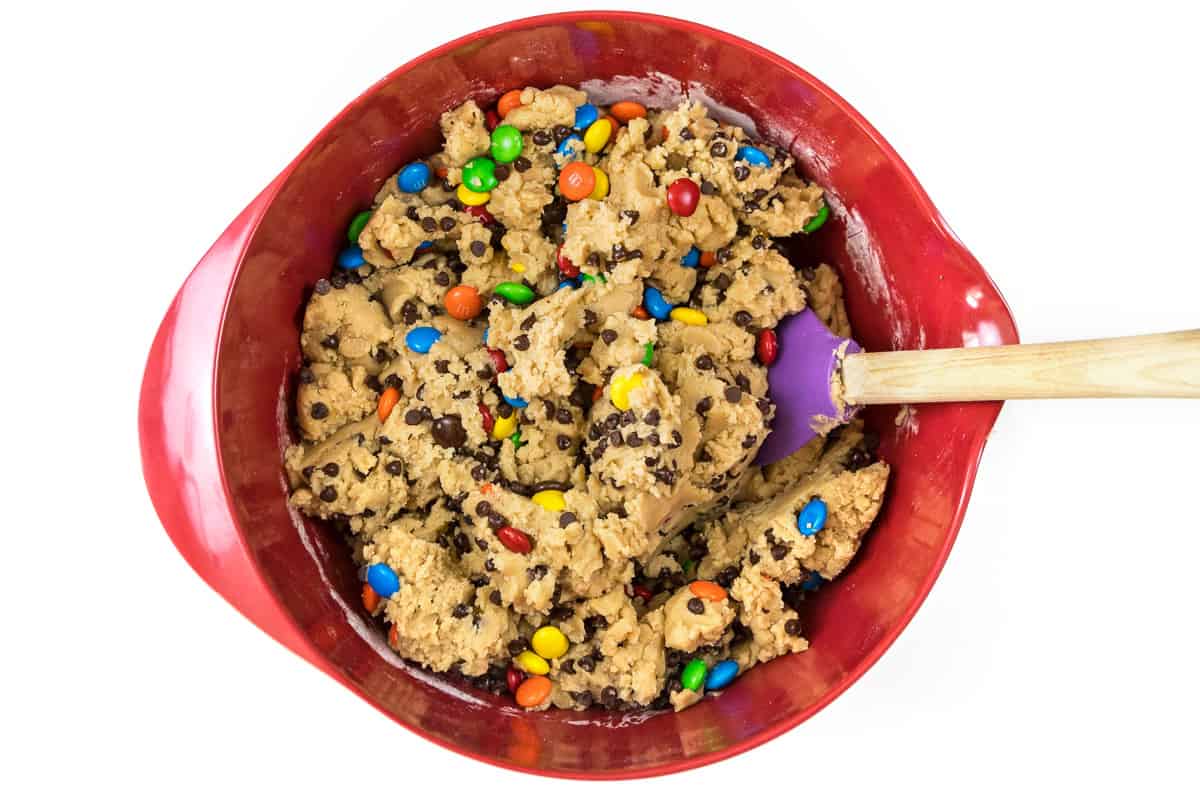 Chocolate chip M&M cookie dough.