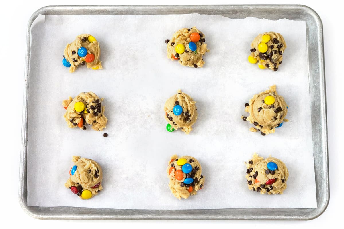 Chocolate Chip M&M Cookies dough.