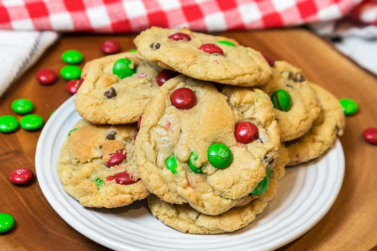 Christmas cookies on a plate.
