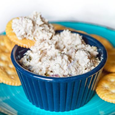 Classic tuna salad recipe close up.