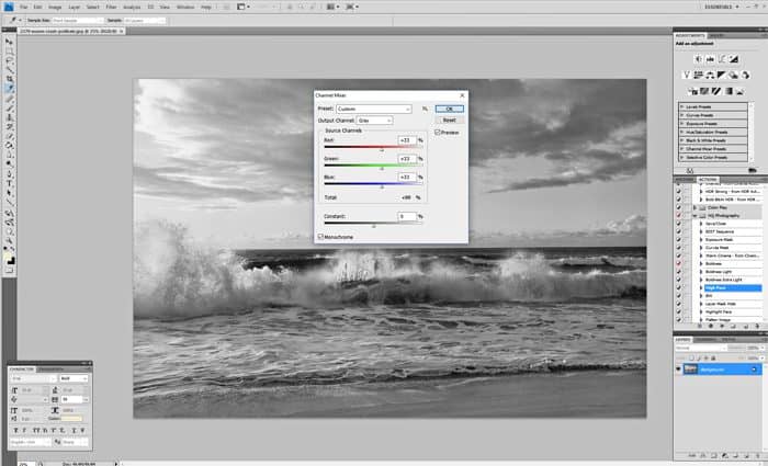 monochrome box to convert to black and white