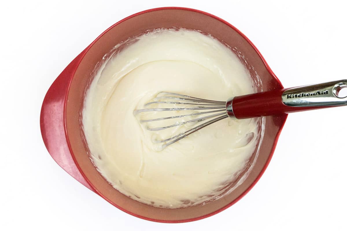 Combine the butter, cream cheese, milk, vanilla extract, and powdered sugar until smooth and creamy.