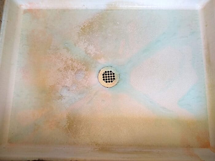 before photo of dirty shower