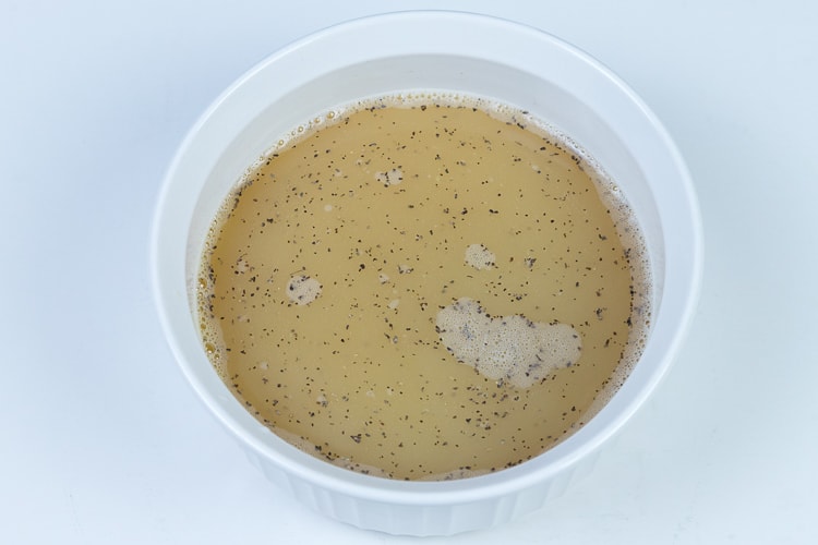 Added the chicken broth to the egg mixture.