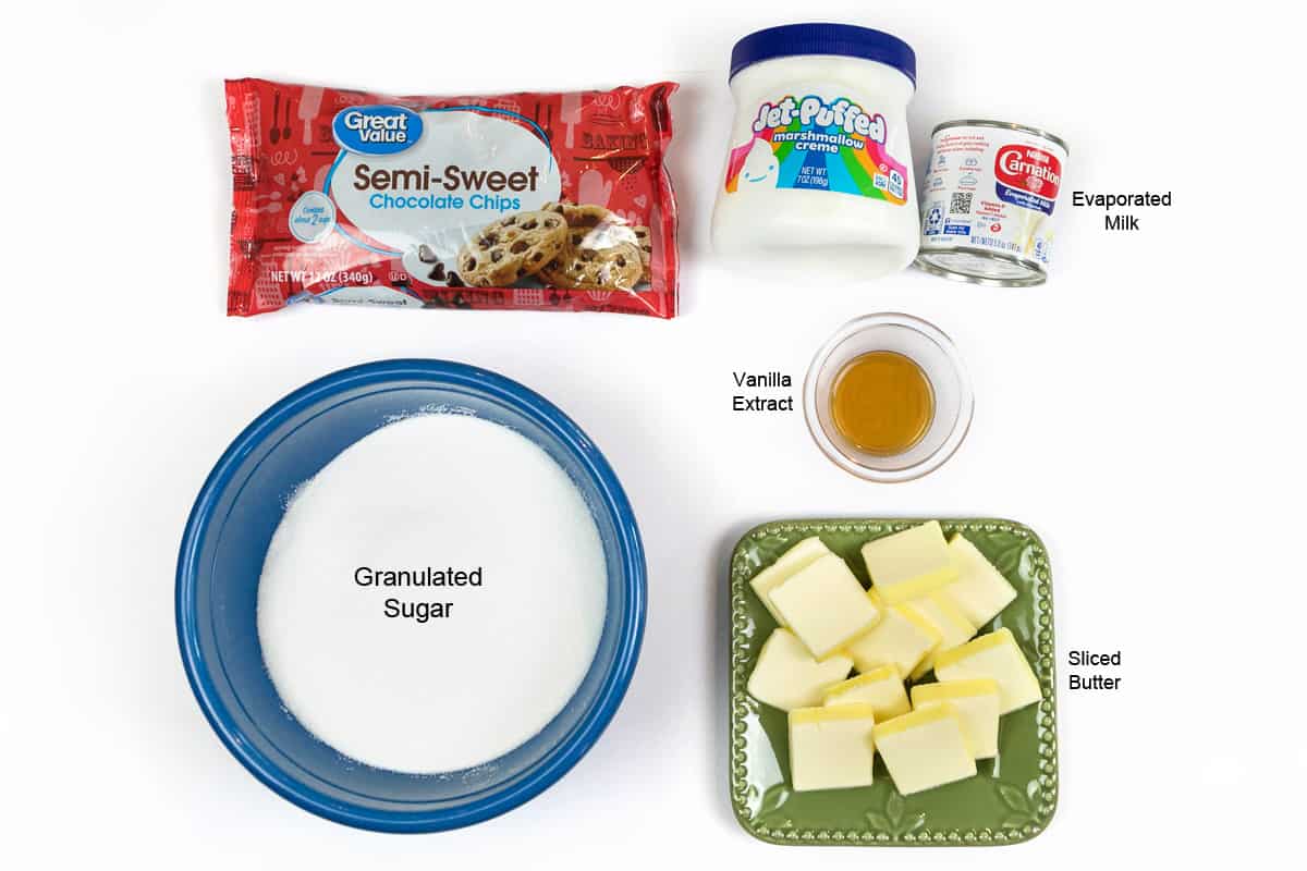 Ingredients for fantasy fudge.