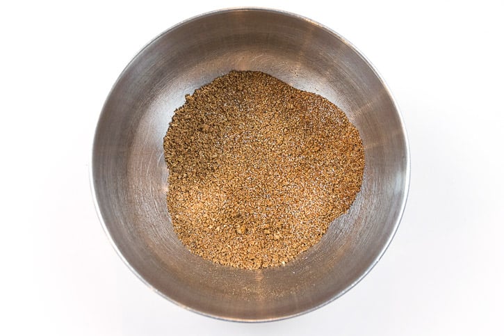 Dry rub ingredients mixed thoroughly together.