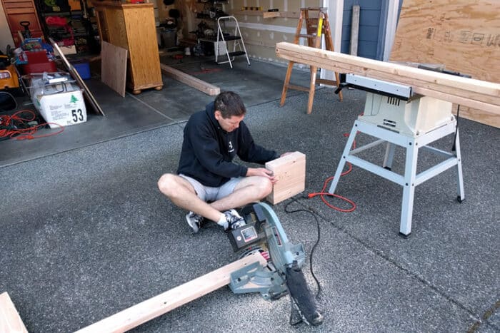 cutting 12-inch 2x4's