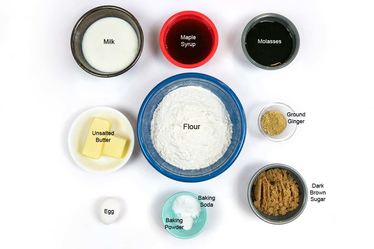Ingredients for gingerbread cake.