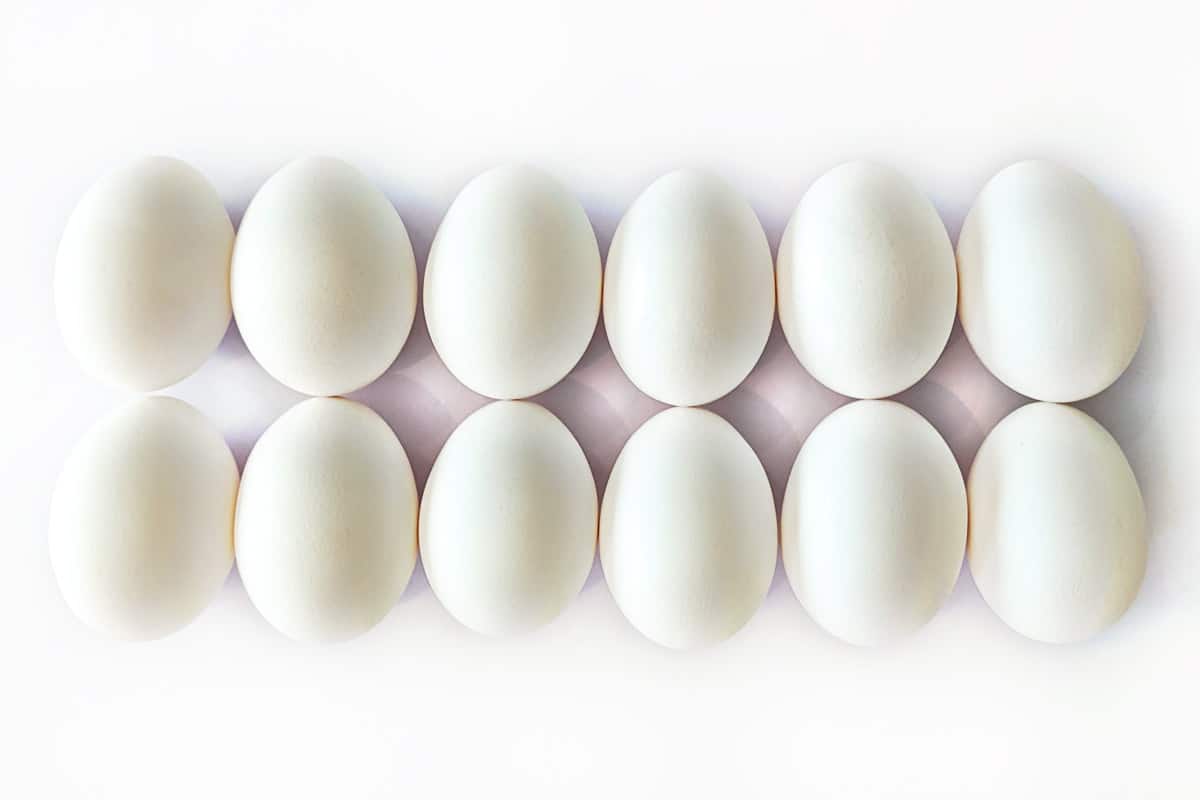 Ingredients for hard-boiled eggs.
