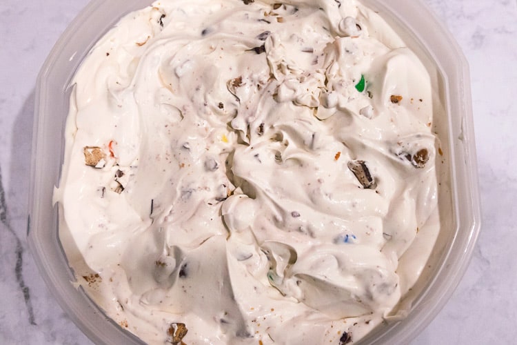 Semi-frozen homemade ice cream.