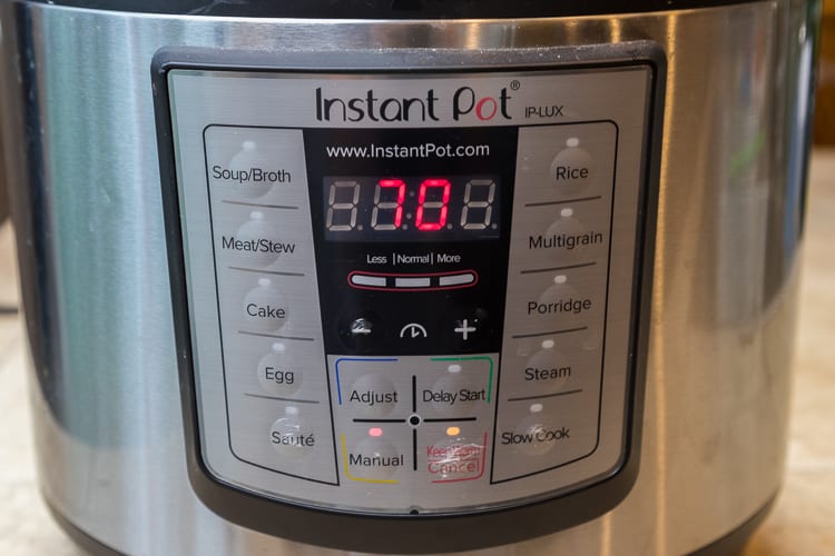 Set instant pot to seventy minutes.