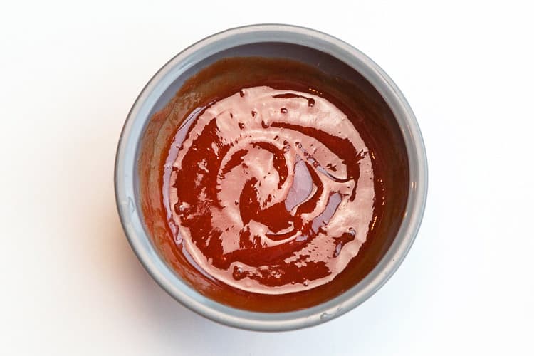 Ketchup and brown sugar in a bowl.