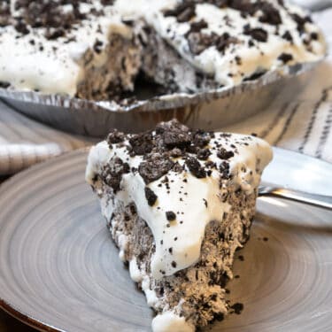 No bake Oreo cheesecake recipe close up.