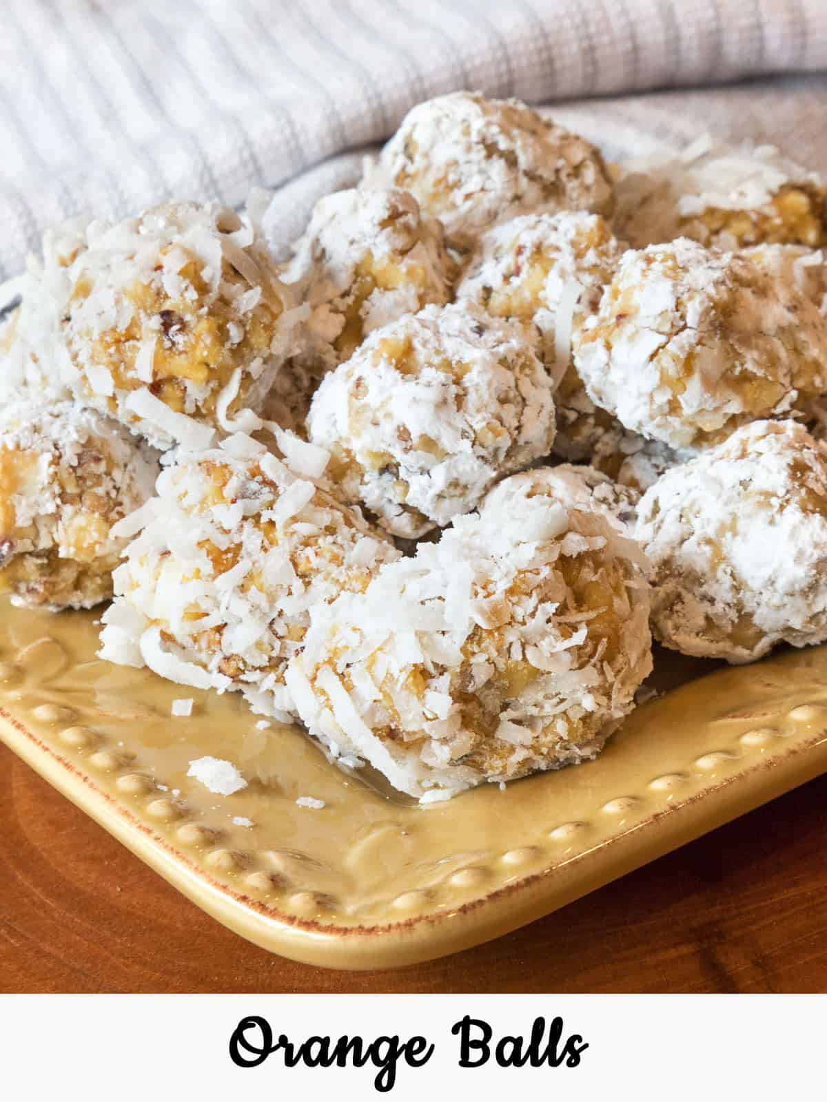 Orange balls on a plate.