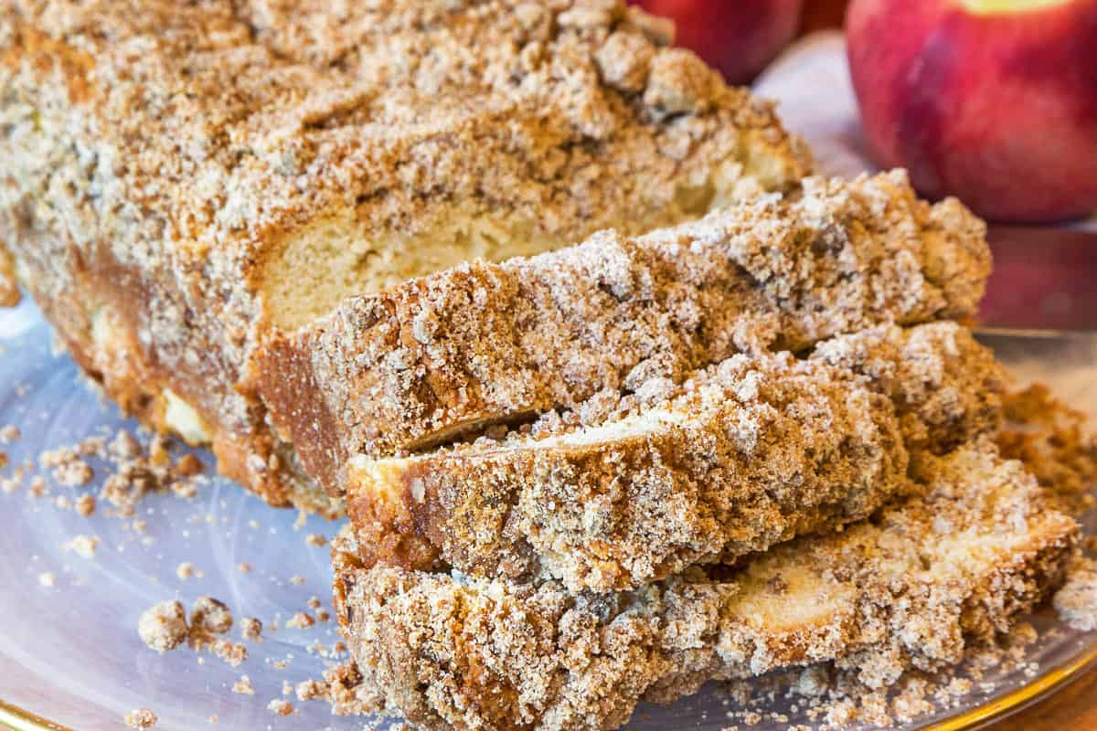 A loaf of peach bread.