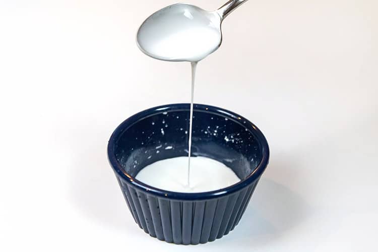 Water mixed with cornstarch.