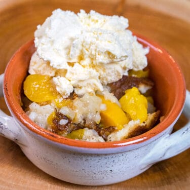 Peach Cobbler with Bisquick.