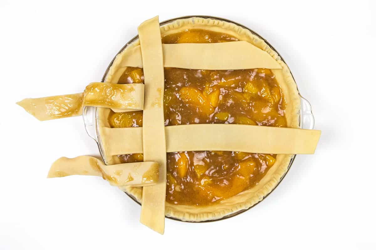 Use the other strips of dough to make a lattice top.