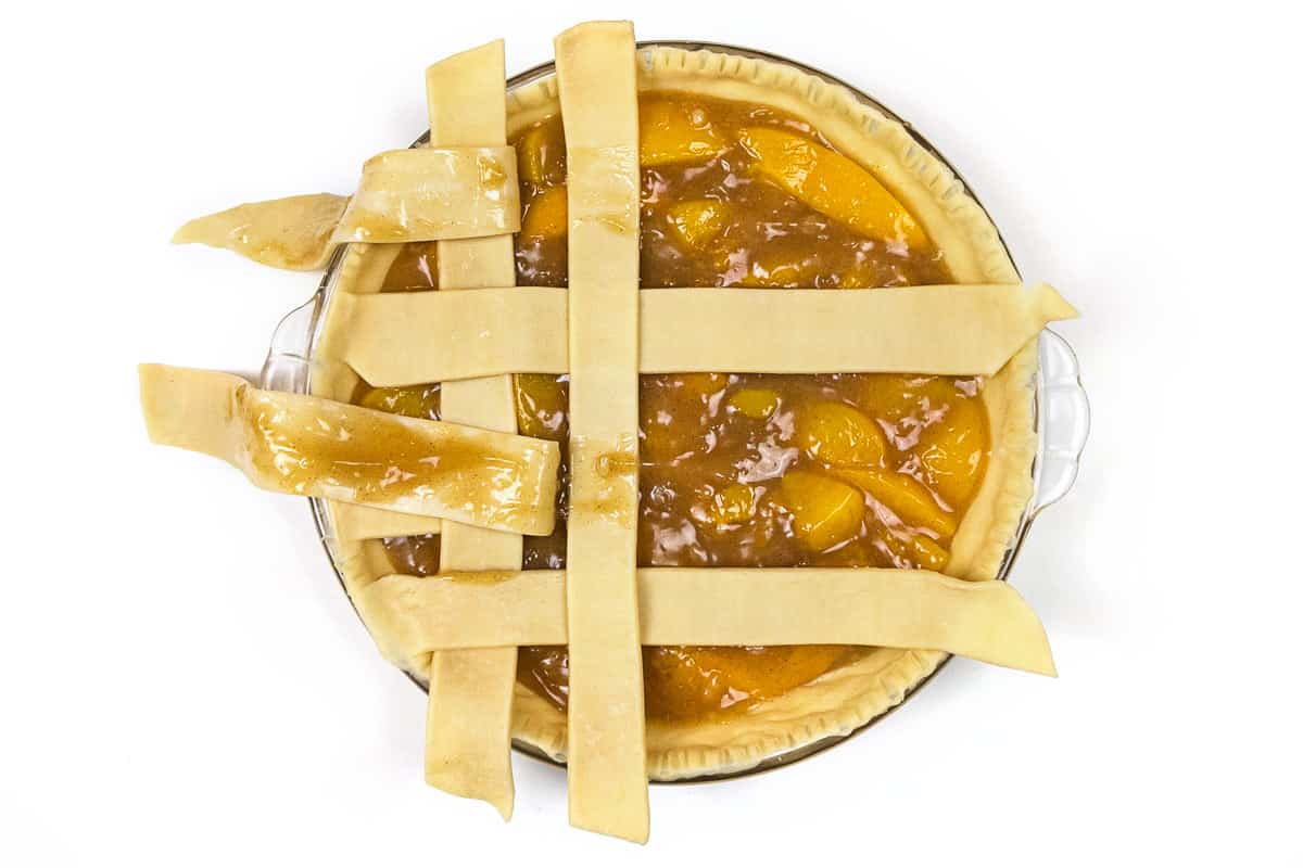 Use the other strips of dough to make a lattice top.