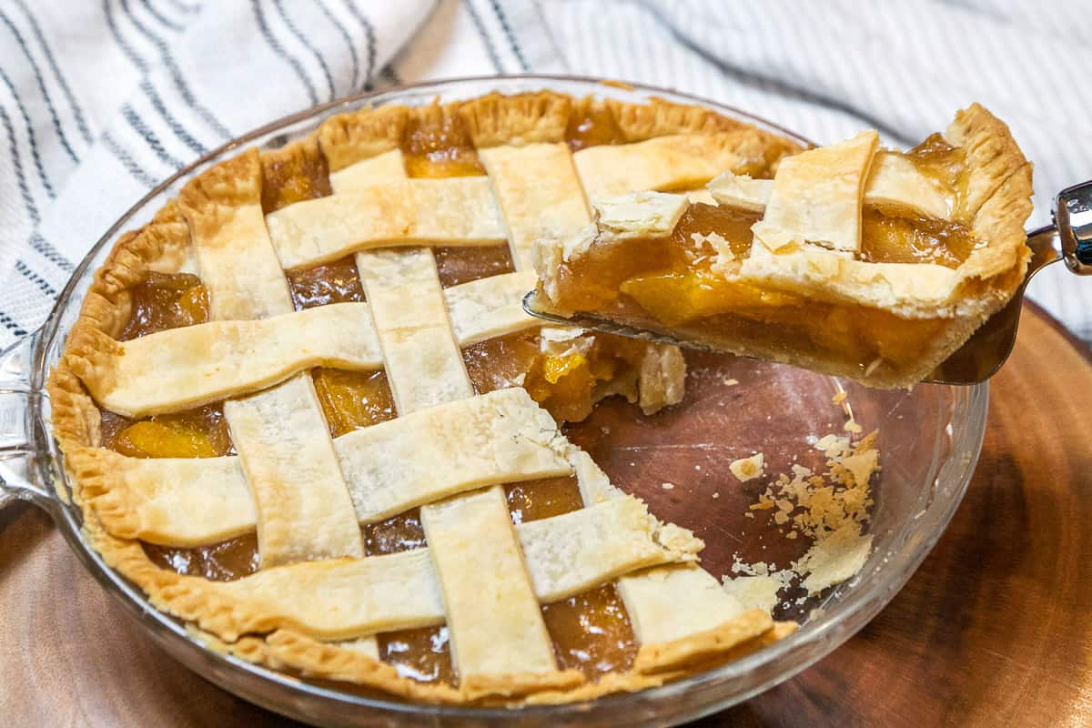Peach Pie with Canned Peaches.