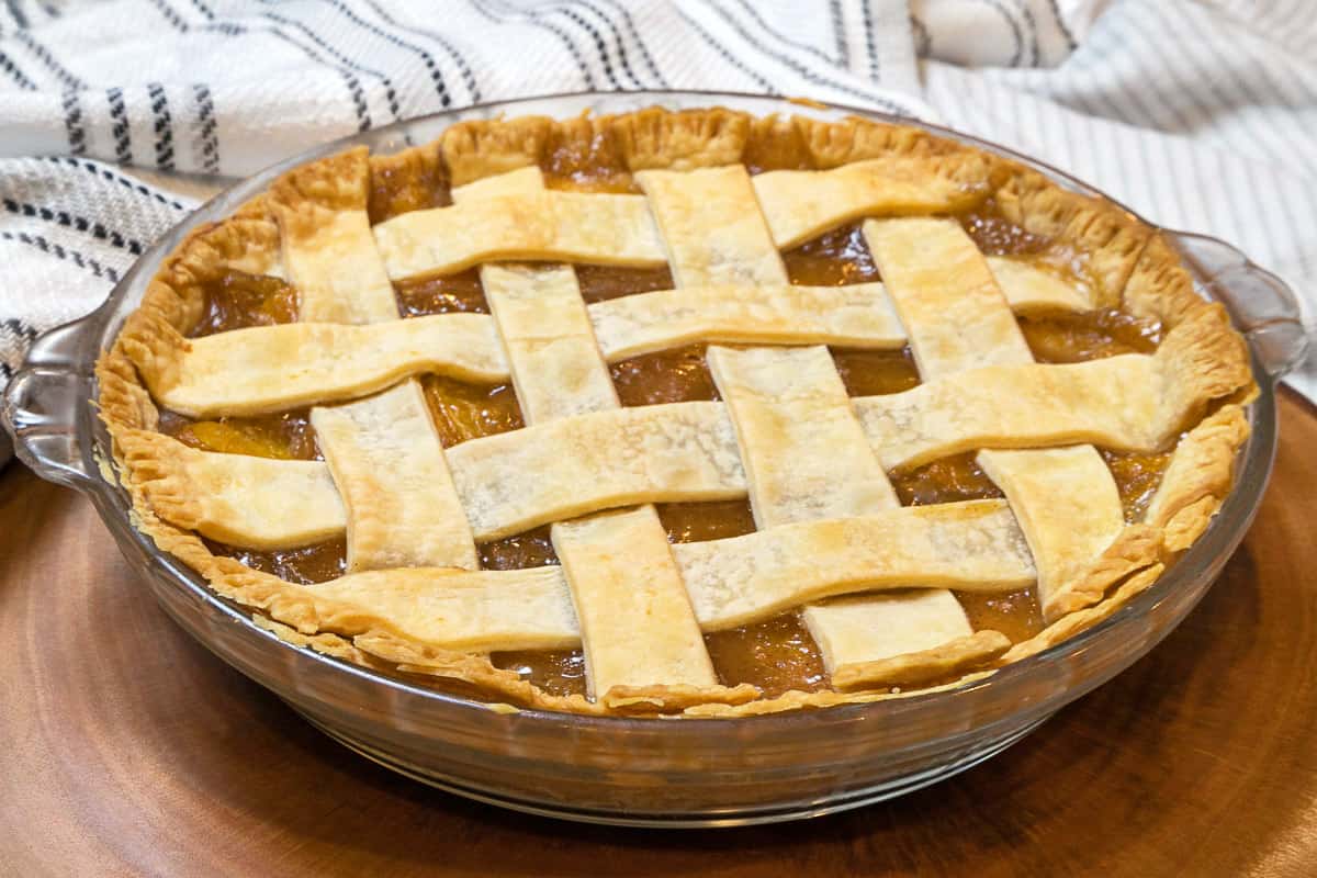 Peach Pie with Canned Peaches.