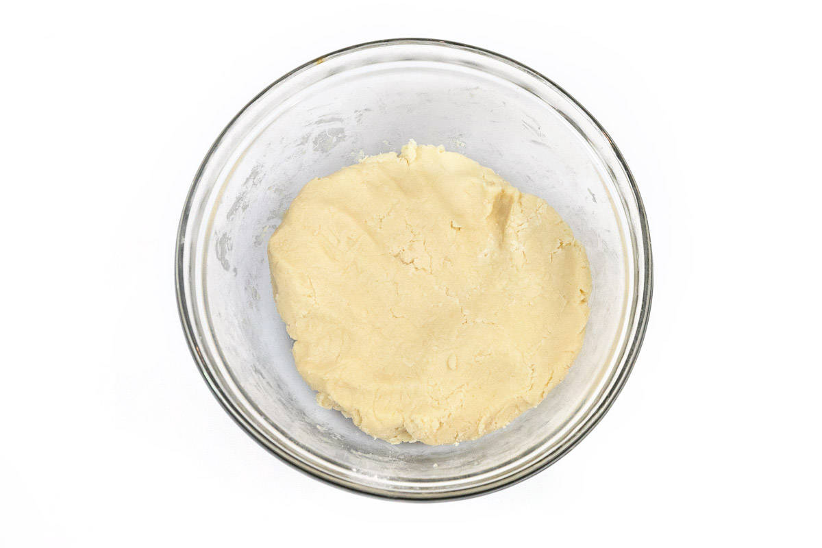 Homemade dough in a bowl.